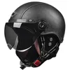 Casques de moto hors route course moitié pour Scooter Casque Trotinette Electrique rétro Moto Casco descente toit visage ouvert