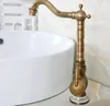 Kitchen Faucets Antique Brass Single Handle Hole Deck Mount Basin Faucet Swivel Spout And Bathroom Sink Cold Mixer Tap 2nf611