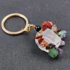 Keychains 6pcs Natural Carnelian Stone Chakra Energia Pingententes Chavenizante para Jóias penduradas Pêndulo de Meditação de Yoga