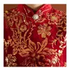 Ubranie etniczne Cheongsam Kobiet Chińskie Chwanie Style Czerwony klasyk Qipao Vintage Button Sukienki Suknia Spring Banquet Vestidosvelvet Sexy