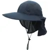 Wide Brim Hats Bucket Outfly Summer Sun Men Women MultiFunctional UV WideBrimmed Fisherman Neck Protection Riding Hunting 230509