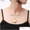 Collane con ciondolo Collana con medaglione per donna Cerchio Moneta Acciaio inossidabile In oro Sier Lady Charm Inside Po Can Open Jewelry D Dhgarden Dhznt