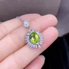 LACKETS Natural Real Green Peridot Necklace Pendant 7 9mm 2CT Gemstone 925 Sterling Silver Fine Jewelry J213265 Lockets