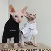 Klädkattkläder för sphynx hårlös katt enkel bomull t -shirt tröja turtleneck botten skjorta kattungar valp hundkläder xsxxl