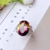 Anillo de promesa de topacio arcoíris fino, anillo de compromiso de plata de ley 925, anillos de boda para mujer, piedras preciosas nupciales, regalo de joyería para dedo