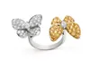 Designer Lucky Clover Open Ring 18k Gold Luxury Brand Rings Women's Men's Luxury Wedding Rings Engagement Gifts