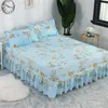 Yatak etek ev tekstil yatak kapağı Avrupa tarzı yatak örtüsü polyester pamuk yatak etek çiçekler renkli yatak astarları150x200cm kraliçe 230510