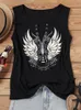 Women's Tanks Camis Women Country Music Tank Tops Guitar Wings Print V Neck Sleeveless Shirts Loose Fit Summer Casual Henley Blouse 230510
