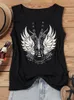 Damen-Tanktops, Camis, Damen-Country-Musik-Tanktops, Gitarrenflügel-Druck, V-Ausschnitt, ärmellose Hemden, lockere Passform, Sommer, lässige Henley-Bluse 230510