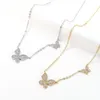 Choker Mode Cuivre Zircon Papillon Pendentif Collier Doux Clavicule Chaîne Bijoux Pour Femmes Fille Minimaliste Fête Cadeau D'anniversaire