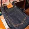 Mäns jeans 2000t0002 Läs Beskrivning Red Tornado Raw Indigo Selvage Untashed Denim Pants Oanforized Brass Buckle Jean 14oz 230509