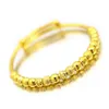 Kvinnor Bangle Beads Armband Solid Real 18K Yellow Gold Filled Classic Fashion Lady Justera Bangle Jewelry Dia 60mm