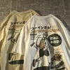 女性S TシャツKaus Lengan Pendek CetakラベルモードKartun Vintage Jepang Untuk Pria Dan Wanita Atasan Pasangan Longgar Musim Panas 230509