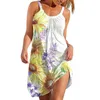 Casual Dresses Summer Beach for Women Printed Strapless Camisole Sleeveless Sling Dress Fashionable 23