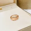 Rings Designer diamondset snake bone ring 18k gold personalized engagement couple ring High quality nonfading, nonallergic