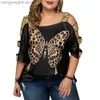 Women's T-Shirt Summer Plus Size 5XL Tops Tshirt Women Sequins Hollow Out Butterfly Printed Black T-shirts Female Off Shoulder Tunic Tee Shirt T230510