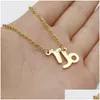 Naszyjniki wisiorek moda znak zodiaku 12 konstelacja wisiorki urok złoty łańcuch ze stali nierdzewnej dławik dla kobiet dziewczęta żydowskie dhgarden dhlw0