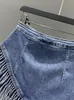 Skirts Summer Denim Womens Irregular Solid Color High Waist Tassel Jean Y2K Fashion Female Shorts 230509