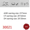 30021 Europe America Earring Jewelry S925 Sterling Silver Fashion Personality Punk Hip Hop Personality Three Treasure Swords Eeuwige Vine Cross Flower Letter