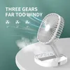 Mini ventilador recarregável USB Fan Fan dobrável Tabela de refrigeração Fã 3 de velocidade ajustável para o quarto doméstico para o escritório em casa