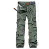 Men's Pants Large Size Seasonal Green Camouflage Loose Multi Pocket Cotton Overalls Casual Mens Trousers