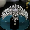 Cristalli Perline Copricapo da sposa Corona Tiara Accessori per capelli da sposa Ornamenti per fascia fatti a mano da donna Copricapo da ballo femminile Copricapo Copricapo ZJ21