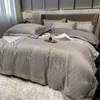 Bettwäsche-Sets ABAY-Set, hochwertiger Baumwoll-Jacquard-Bettbezug, Bett-Sets, weich, flach, Bettlaken-Kissenbezüge, 4 Stück, 230510