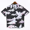 LUSSO Camicie firmate Moda uomo Camicia da bowling con stampa geometrica Camicie casual floreali Hawaii Uomo Abito manica corta slim fit Taglia asiatica M-3XL