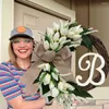Dekoracyjne kwiaty wisiorek wieńca Łatwo do powieszenia 40 cm Nazwa Projekt drzwi wejściowe z symulacją Bowknot Tulip Garland Wystrój domu