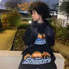 Tasarımcı Giyim Erkek Sweatshirt Eşofman Kapüşonlular Amerikan Niş Trendy Marka Trapstar Mavi Sarı Kaplan Baş Havlusu Nakışlı Hoodie Gündelik Gevşek Erkek Wome