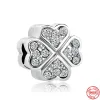 925 Sterling Silver Charms voor Pandora Jewelry Beads Sparkling Free Hand Heart Betweined Hearts Bead