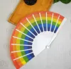 Party Favours Favors Fan Gay Pride Plastic Bone Bone Rainbows Hand Fan LGBT Wydarzenia Tinę Party Prezenty 23 cm 0510