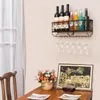 Organization European Style Wallmounted Red Wine Bottle Rack Dinner Living Room Hanging Glass Holder