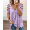 Women's TShirt Womens Cotton Blend Cold Shoulder Zipper T Shirt Tops Ladies Summer Short Sleeve Tunic Blouse Tee Plus Size For 230510