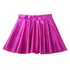 Jupes Enfants Filles Brillant Métallique Évasé Plissée A-Line Mini Skater Skort Danse Athlétique Brillant Haute Ceinture Élastique Scooter Jupe 230510