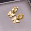 Ketting oorbellen set titanium staal 18k gouden vlinder vrouwelijke armband driedelige roestvrije sieraden