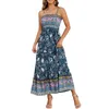 Casual jurken vrouwen vintage slip lange jurk uitsnijder kan kant latwerk Boheemse spaghetti riem maxi vierkante nek mouwloze strand feestkleding