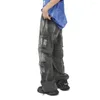 Jeans pour hommes jambe détachable hommes Streetwear mode Hip Hop lâche décontracté Vintage Denim pantalon 2 Style Cargo pantalon mâle