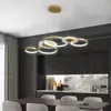 Chandeliers Black Gold Remote Dimming Modern Led Chandelier Light Aluminium Suspension Lamp For Dinning Room Flower Pendant Hanging Lighting