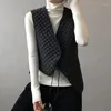 Damesvesten quilten mouwloze katoenen met katoen gevormd jasje Vest vrouwelijke herfst winter korte retro losse jas vest