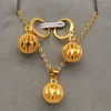 Necklace Earrings Set Exquisite Copper-plated 24K Gold Hollow Ball For Women Simple Vietnamese Sand Retro Country Style Aretes