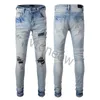 Herr jeans nyanlända amirs herrar lyxdesigner denim hål byxor jean biker byxor man kläder