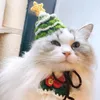 Chat Costumes Chien Chapeau Attrayant Portable Tricoté Arbre De Noël Pet Cap Fournitures