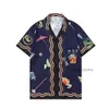 Casablanc skjorta 22SS S Masao San Print Mens Casual Silk Casablacnca korta ärmar t-shirt högkvalitativa tees 1 qztq