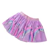 Spódnice 1-7y Baby Tutu spódnica moda dziewczyna drukuj Tutu Titule spódnica dla dziewcząt Rainbow Ceiks Kids Dance Tutus Tutus Girl Shiny Spódnica 230510