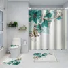 Douchegordijnen waterdichte badkamer gordijn bloemen toiletomslag niet -slip bad mat tapijt tapijt set polyester stof wasbaar home decor 230510