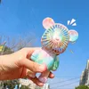 New USB Mini Cute Cartoon Bear Fan Wind Power Handheld Portable Fan Convenient Home Office Outdoors Small Fans Gifts