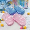 Brocada de presentes 12pcs acrílico Botas de bebê Box Candy Shower Kids Party Reception Table Sweet Decors Birthday Event Holder Ideas