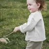 Kläder sätter barn ekologiska bomullskläder set höst baby flicka pojke neutral byxa söta småbarn barn bär tryckt toppar rockkläder y23