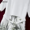 Jurken Svoryxiu Designer Zomer Elegante Jurk Dames Halve mouw Handgeschilderde Print Kantoor Dame Mode Witte Slanke Jurken XXL 2021